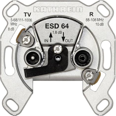 Kathrein ESD 64 Antennendose silber robust eingebaut