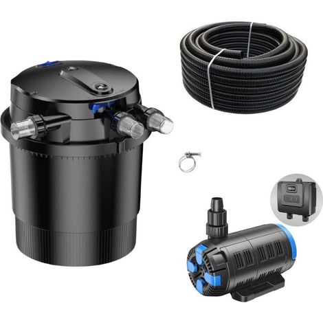 Druckteichfilter Set CPU 20000 regelbare Eco Pumpe 10m Schlauch Nr.43
