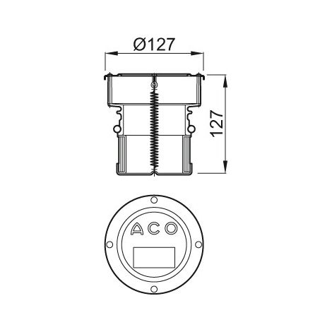 ACO Brandschutzeinsatz DN100/90Grad/Guss Baugruppe, 7034.20.15