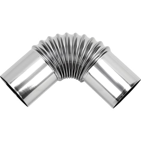 Coude de tuyau de poêle à granulés de 80mm, cheminée en acier inoxydable à 90 degrés pour l'évent intérieur de Camping en plein air (1/5)