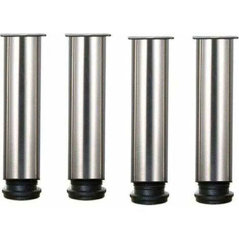 Bardusch - Pieds de meuble - Lot de 4 pieds de meuble réglables en hauteur en acier inoxydable pour armoires de table de canapé - 25 cm - 25 cm (1/4)