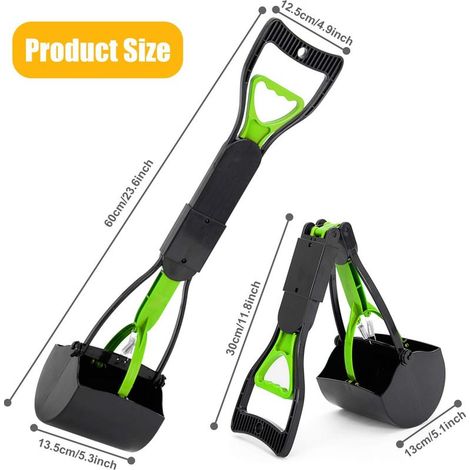 Pelle à caca pliable, pelle à caca pour chien et chat (vert) 1 pcs (1/4)
