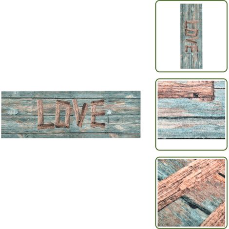 Küchenteppich Waschbar Love 60x300 cm - Bodenmatte - Küchenläufer - Wohnzimmerteppich - Teppich - Polyamid (1/5)