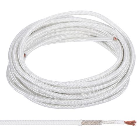 Fil Électrique Haute Température 11 AWG 19,7 Pieds Isolé Blanc (1/5)