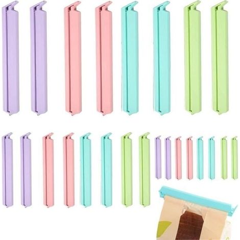 24 Pièces Alimentaire D'étanchéité Clips, Fermeture Cuisine Clips, Clips pour Sachet, Pince Alimentaire Plastique, Pince Sachet Cuis (1/4)