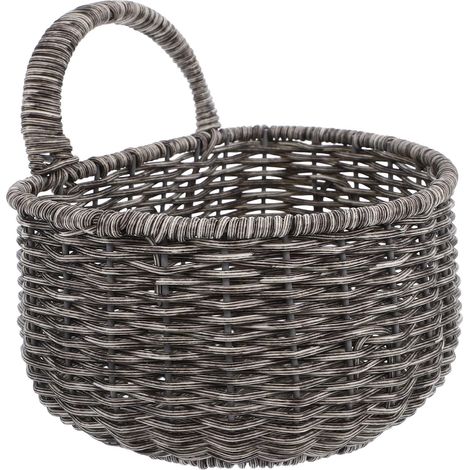 Panier Suspendu en Plastique Imitation Osier Cuisine, Panier de Rangement Solide Circulation D'air pour Fruits et Épices (1/5)