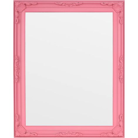Miroir Mural Carré Baroque 32,5 x 40,1 cm Cadre Plastique Doré Vintage Montage Vertical ou Horizontal (Rose, 12,8 x 15,8) (1/5)
