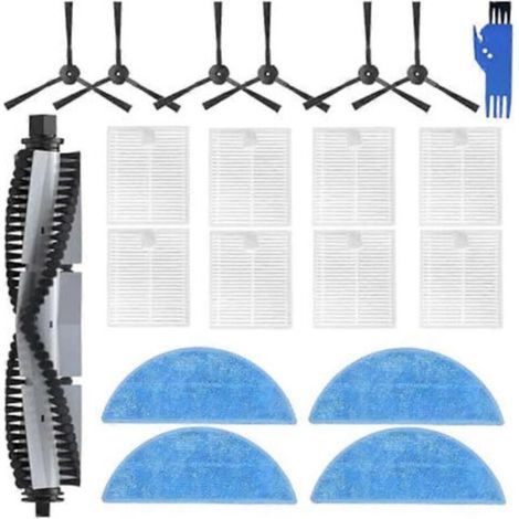 Pièces détachées pour aspirateur robot ILIFE A30/A30 Pro : 1 brosse principale, 6 brosses latérales, 8 filtres HEPA, 4 lingettes de nettoyage, 1 brosse de nettoyage. (1/5)