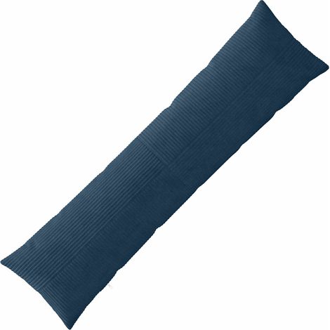 vidaXL Funda de almohada ALMELO Azul marino 40 x 145 cm pana (1/4)