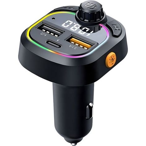 C6 type-c + 2 USB chargeur rapide Audio lecteur MP3 affichage numérique FM voiture transmetteur Bluetooth (1/5)