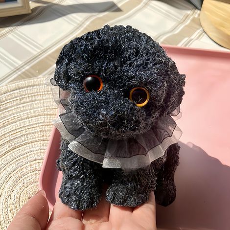 Grand jouet anti-stress en forme de chien tout doux - Fait main, motif ours en peluche noir, grand jouet sensoriel à presser pour adultes et enfants, pour se détendre et s'amuser.Noir (1/5)