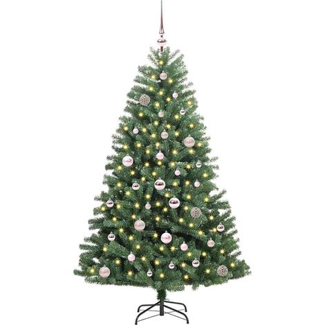 Sapin de Noël Arbre de Noël Artificiel à Branches Articulées Vert 150 cm (1/5)