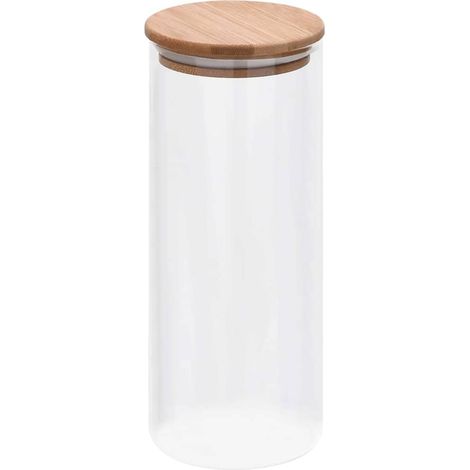 vidaXL Tarros de almacenaje con tapa de bambú 6 unidades 1000 ml (1/2)