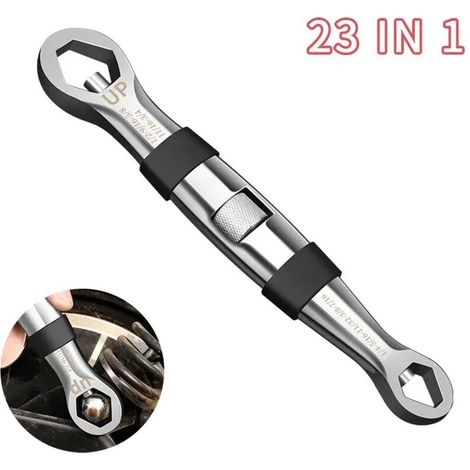 Clé universelle 23 en 1 jeu de clés à cliquet clé à molette 7-19mm CR-V clé Flexible Multitools outil à main pour la réparation de voiture A (1/5)