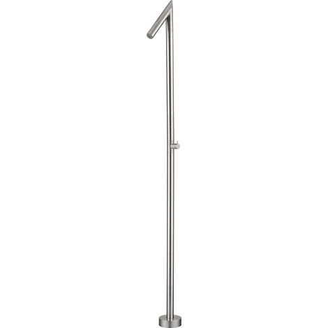 Mice - Columna de Ducha Tubular para Piscina, Jardín y SPA, Rociador Tubular de Ø50MM, Grifo 90°, Monofluido 1 Vía, Agua Fría (Acero Cepillado) (1/5)