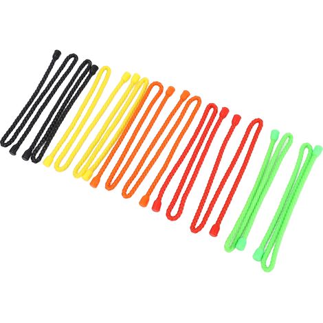 Lot de 10 serre-câbles silicone flexibles 45 cm diamètre 5 mm multi-usage rouge orange jaune vert noir (1/5)