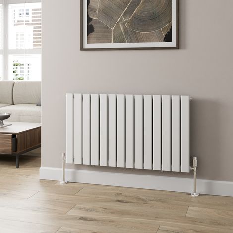 600x1060mm Designer Radiator Horizontal White Flat Panel Rads Single Panel (1/5)