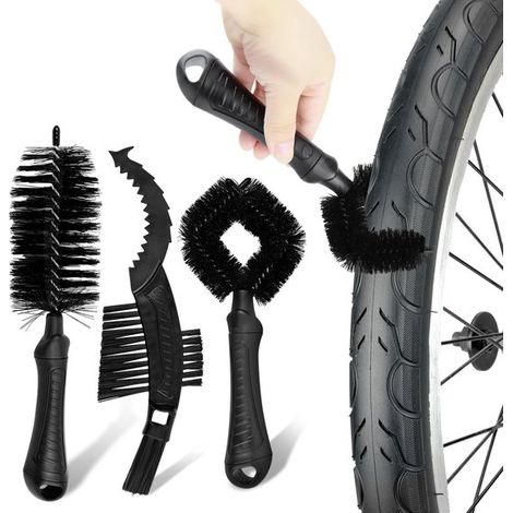 Kit de nettoyage de chaîne de moto en 3 pièces, comprenant un nettoyeur de chaîne, un outil de nettoyage de chaîne, un outil de nettoyage et d'entretien de chaîne de vélo et une brosse de nettoyage po (1/5)