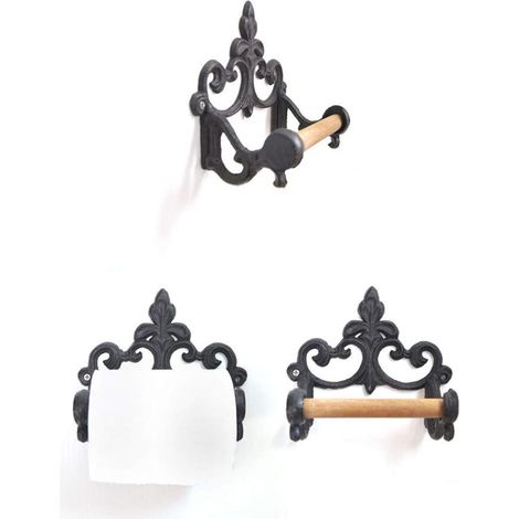 Porte-rouleau de papier toilette vintage en fonte pour cuisine et salle de bain (1/3)