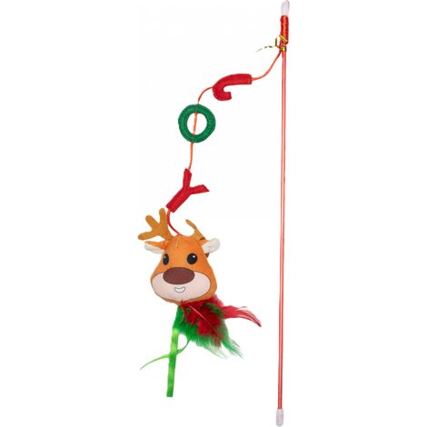 Uniq Pets  Swishy - giocattolo per gatti  Bacchetta a forma di renna 40 cm - Bacchetta a forma di renna 40 cm (1/3)