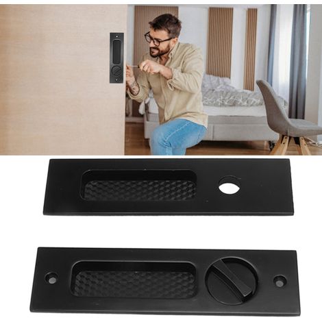 Serrure pour porte coulissante, serrure pour porte coulissante d'armoire intérieure, serrure double face pour porte coulissante en bois, serrure dissimulée pour porte coulissante de balcon de salle de (1/5)