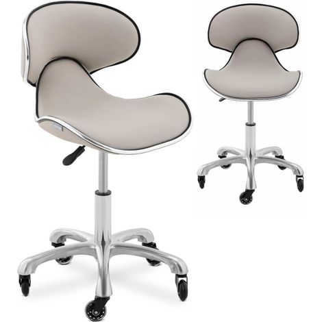 Fauteuil de beauté Physa BOCHUM avec dossier à roulettes - gris (1/5)