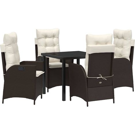 Maison Exclusive - Set da Pranzo per Giardino 5 pz Marrone polyrattan (1/5)