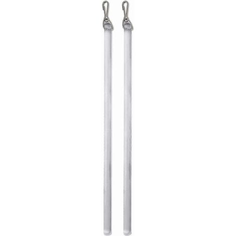 Lot de 2 baguettes de rechange en plastique pour rideaux, avec crochet, pour ouvrir et fermer les rideaux (blanc). (1/5)