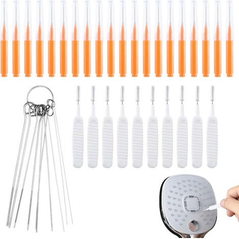 40 Outils Nettoyage,Pics Acier Inoxydable,Brosses Nylon,Anti-Colmatage,Salle Bain (1/5)