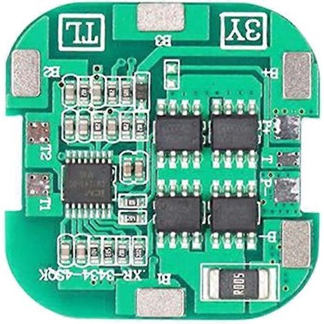 Carte de charge pour batterie lithium-ion 18650 (BMS 4S 8A 14,8V) pour balayeuse solaire, avec protection intégrée. (1/4)