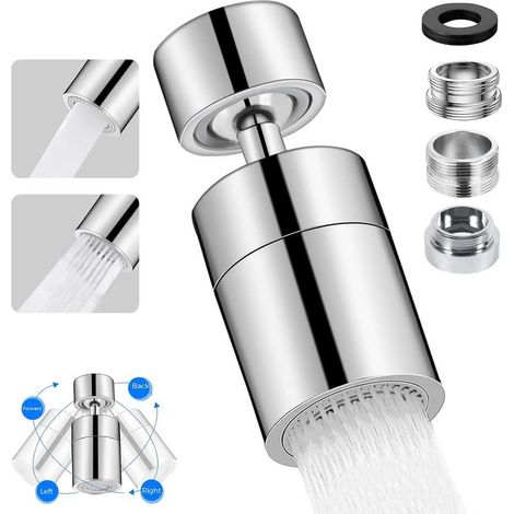 360 Degree Rotating Chrome Faucet Nozzle with M22 or M24 with Two Types of Nozzles for Kitchen/Bathroom (1/5)