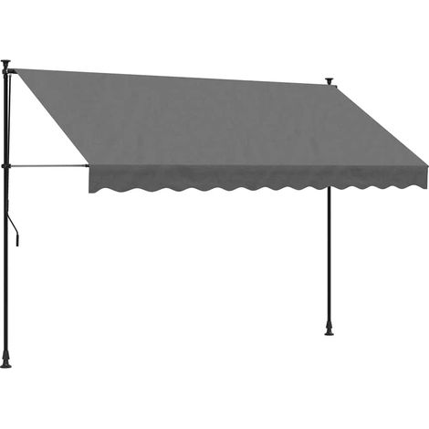 Retractable Awning Anthracite 300x150 cm Fabric and Steel vidaXL