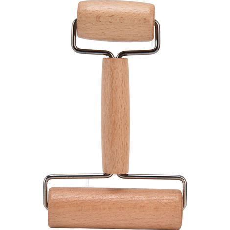 Rouleau à pâte en bois, revêtement technologique extérieur poli, poignée confortable, rouleau à pizza (1/5)