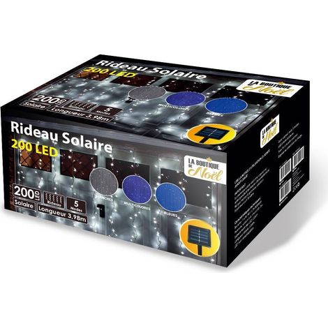 Rideau solaire lumineux à LED animé 5 fonctions 200 x 200 cm - - Blanc