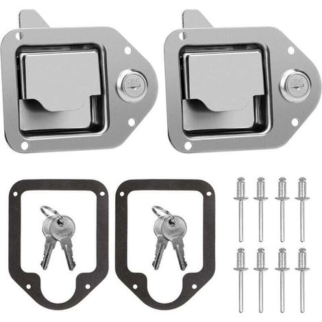 Pestillo de repuesto para caja de herramientas de camión, manija de repuesto de acero inoxidable con llave para camión, caravana, remolque, UTV, ATV (paquete de 2)