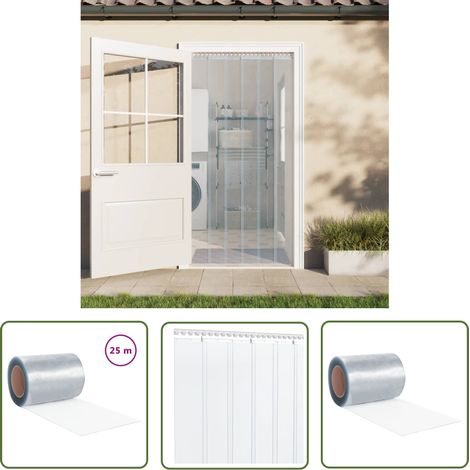 The Living Store Rouleau de rideau en bande PVC 3 mm x 300 mm 25 m - Rideau Pvc - Rideau Transparent - Rideau Separation Pièce - Rideau Industriel - Rideau Magasin (1/5)