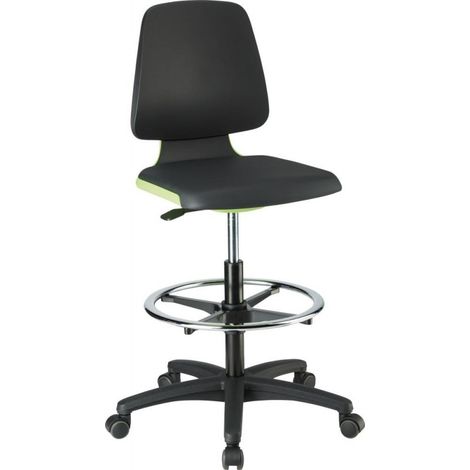 Sedie Labsit 4 Plastica Verde-Pelle, Con Ruote