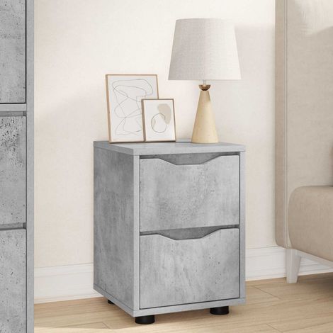 vidaXL Bedside Table Concrete Grey 30.5 x 30 x 43 cm Engineered Wood (1/5)