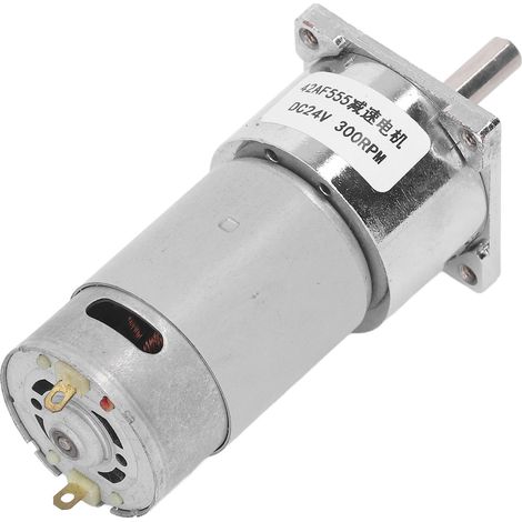 24-V-Gleichstrom-Getriebemotor mit selbsthemmendem Schneckengetriebe, zentraler Welle, Rechts-/Linkslauf, Modell 42F555, 300 U/min, Drehzahlminderer (1/5)