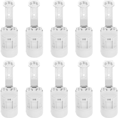 Lot de 10 Douilles E14 en Plastique Blanc pour Lustre et Suspension, Hauteur 90mm, Accessoires de Remplacement pour Ampoules Bougie (1/5)