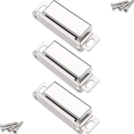 SABIR Aimants loqueteaux magnétiques, onehous 20 kg loqueteau de porte magnétique et 12 vis, 304 Acier inox, loqueteaux magnétiques aimanté pour fermeture de porte meuble/armoire/placard (paquet de 3) (1/5)