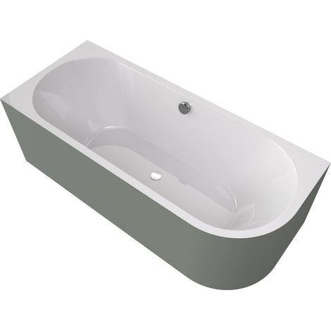 VIVA L MONOLITH Baignoire asymétrique 170x75x60cm, blanc/verde (1/4)