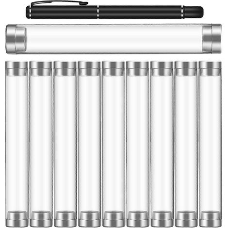 Étuis à stylos transparents en acrylique, compatibles avec les cylindres, pour stylos individuels, lot de 10. (1/5)