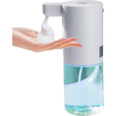 Dispensador de jabón, sensor infrarrojo, batería de 1200 mAh, depósito de 350 ml, resistente al agua IPX4, baño, cocina (1/5)