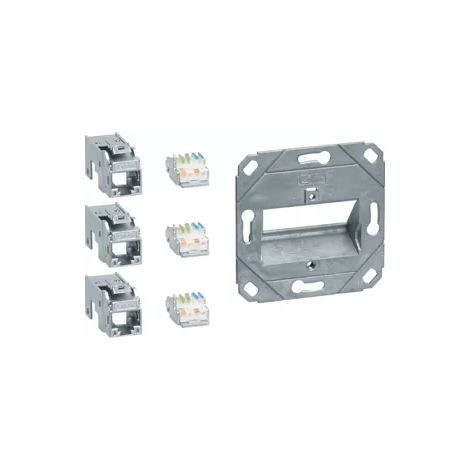 Hager Anschluss Modul 3x RJ45 Cat.6a GMKSRJ45C6A3