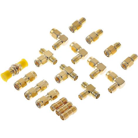 Kit de 18 connecteurs mâles et femelles SMA pour antenne, convertisseur et adaptateur coaxial