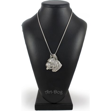 Boxer, collar con colgante de perro Boxer en cadena de plata, joyería única de Art-Dog (1/5)