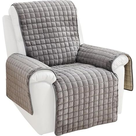 Bezug für einen einzelnen Relaxsessel, grau, 53 × 190 cm, rutschfest, waschbar