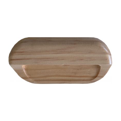 Ouvre&Déco – Poignée de meuble en bois vernis – Entraxe 96mm – Largeur 121mm – Hauteur 57mm – Modèle COQUILLE pour meubles modernes