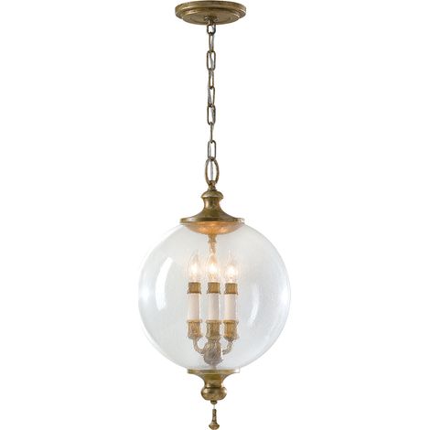 Elstead Argento - Sospensione 3 Luci Soffitto Foglia Argento Ossidato, attacco E14 (1/5)